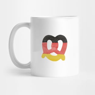 Pretzel in Hand-Painted Water Colors of German Flag Mug